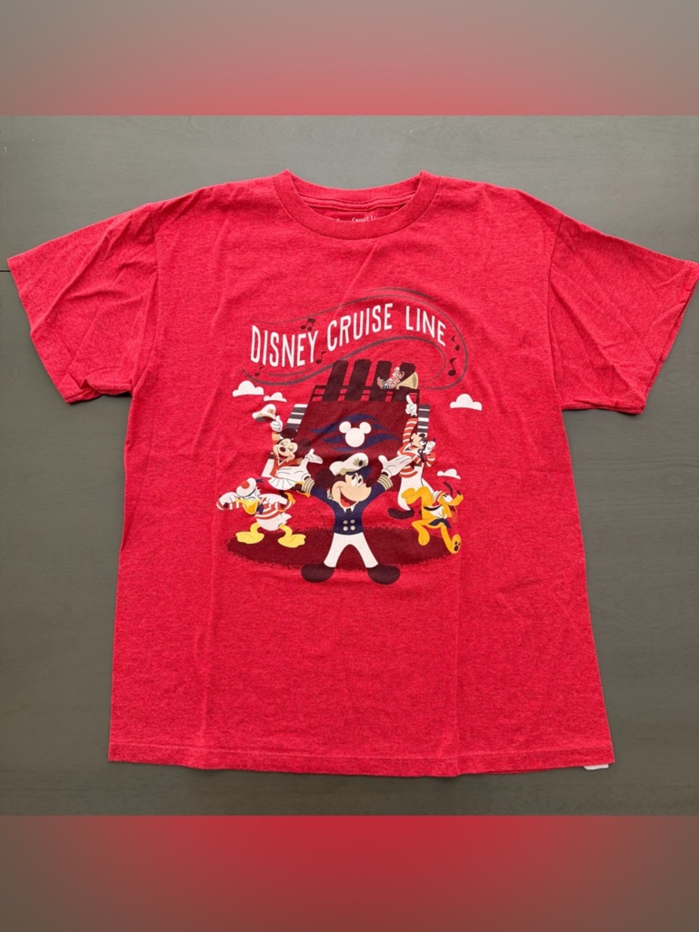 Disney Cruise Line - Mickey Minnie Donald Pluto Goofy Tee T-Shirt - Kids Large